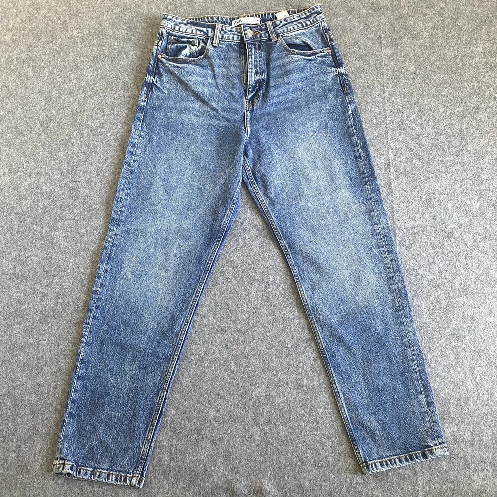 Zara Straight Leg Jeans Women's Size US 8 Medium Wash High Rise